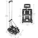 Folding Hand Truck Lightweight Trolley,Small Utility Dolly cart with 4 Wheels & 2 Elastic Ropes,Portable Backpack Trolley,Luggage cart,Dolly,Grocery cart,Travel,Moving,Shopping.Aluminum Pole,Black