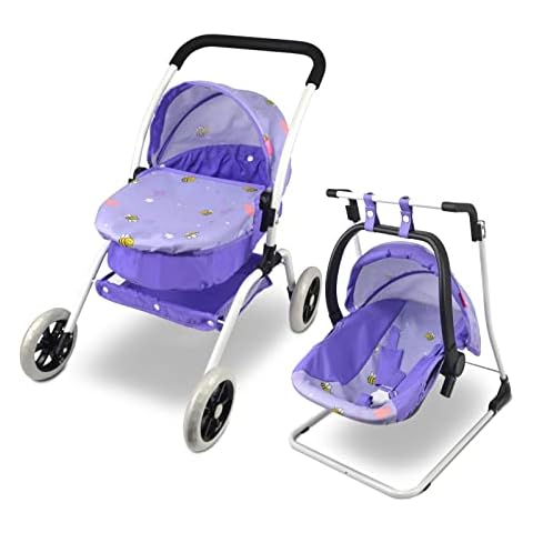 Anivia Doll Bed Furniture 2 Function Toy, Doll Bed and Doll Swings Together for 18 inches Baby Dolls, Baby Doll Crib with Bottom Tray (ZH034purple) Cover