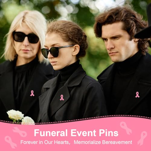Broches de octubre rosa con cierre seguro para decorar ropa sin perderlos 8