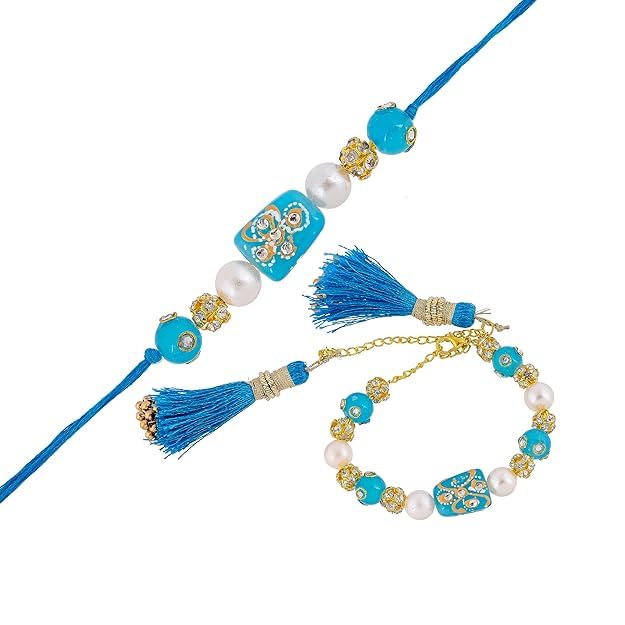 SAUDEEP INDIA Lumba Rakhi Set for Bhaiya Bhabhi, Rakhi For Brother, Rakhi For Kids, Colorful Raksha Bandhan Rakhis with Pure Cotton Thread for Bhaiya and Bhabhi (Lumba Rakhi Set 01) (B0DB5VTHK6) Amazon Price History, Amazon Price Tracker