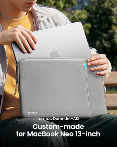 Image of tomtoc 360 Protective Laptop Sleeve 13-inch MacBook Neo A3404 (2026) | Water-resistant Laptop Case Cover Designed for 13-inch New MacBook Neo A18 Pro Chip, 13 inch Shockproof Computer Case Bag