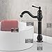 MYHB 360° Swivel Oil Rubbed Bronze Bathroom Vessel Sink Faucet with POP UP Drain Single Handle Lever Bowl Tap Mixer