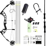 SPG Archery Bowfishing Kit - Professional 60 Lbs Compound Bow for Bow Fishing with Full Gears and User Manual for Beginners (Black)