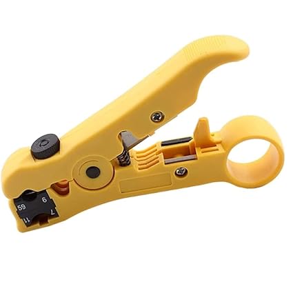 Afflatus Coaxial Cable Stripper Coax Wire Cutter Stripping Tool for RG59/6/7/11 Stripper Universal Adjustable Coaxial Cable Stripper Wire Cutter Stripper for Flat or Round UTP Cat5 Cat6 Universal Tool