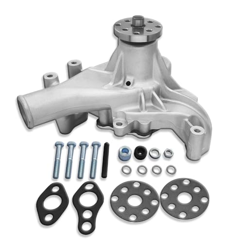 IMOOA Long Water Pump For Chevy SBC 283 327 350 383 400 1958-1985 Satin Aluminum Mechanical