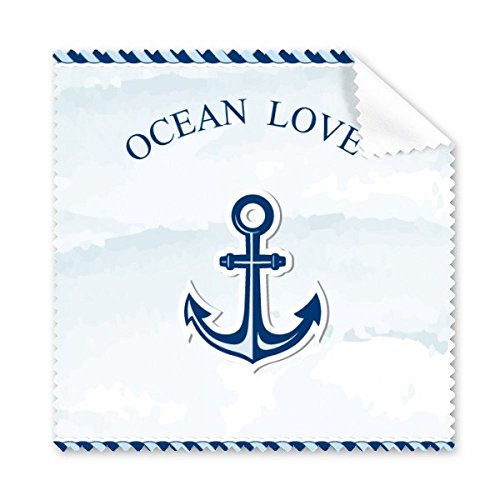 Cadeau 5pcs chiffon de nettoyage ancre mer amour d'ocean pour lunettes et ecran téléphone