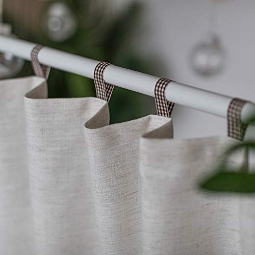 Cortina de café corta de algodón natural para decorar chimeneas y puertas 7
