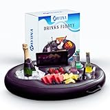 NAYUNA Floating Food & Drinks Holder for Pool and Hot Tub - Premium Black Floating Bar, Pool Drink Floats, and Phone Slot - Versatile Floating Tray for Pool Parties, Beach, and Hot Tub