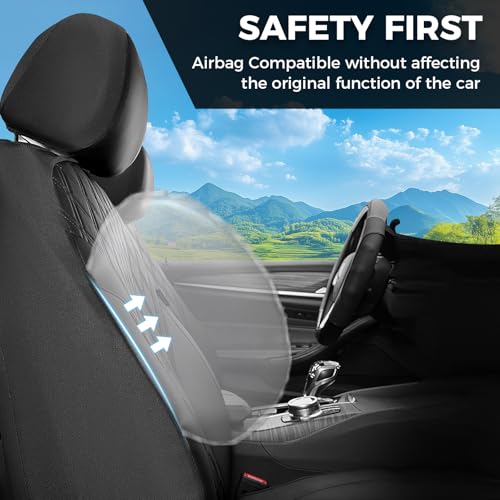 Image of FLORICH Car Seat Covers Full Set, Leather Seat Covers for Cars, Car Seat Protector Waterproof Breathable, Universal Automotive Seat Covers, Front and Rear Car Seat Cover Fit for Most Sedans SUV Truck