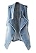 Produktbild CYSTYLE 2018 Damen Denim Motorrad Weste Stil Ausfransen Weste Jacke Ärmellos Einfache Beiläufige Jeansweste (EU L=Asia 2XL)