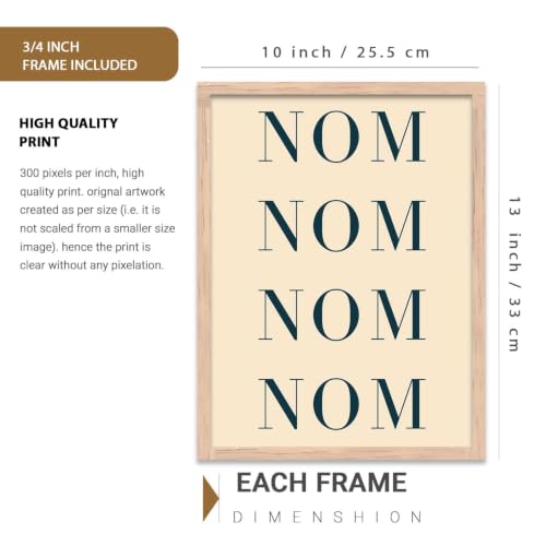 Image of HOTHOUSE Kitchen Wall Art poster With Frame For Living Room Bed Room Hotel Wall Decor Digital Reprint engineered wood Set of 3 (10X13 inch)