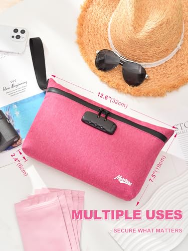 Storage Bag with Combination Lock 12.6"x7.5" Large Storage Container Medicine Lock Bag Money Organizer Travel Storage Case3