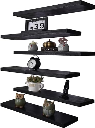 Wood Floating Shelves for Wall, Wooden Wall Shelves for Bedroom, ...