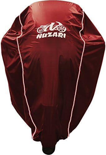 Nuzari Heavy Duty Motorcycle Cover - Outdoor Bike Storage Motorcycle Covers - Motorcycle Cover Waterproof Outdoor - Dirt Bike Covers (Red, Medium)