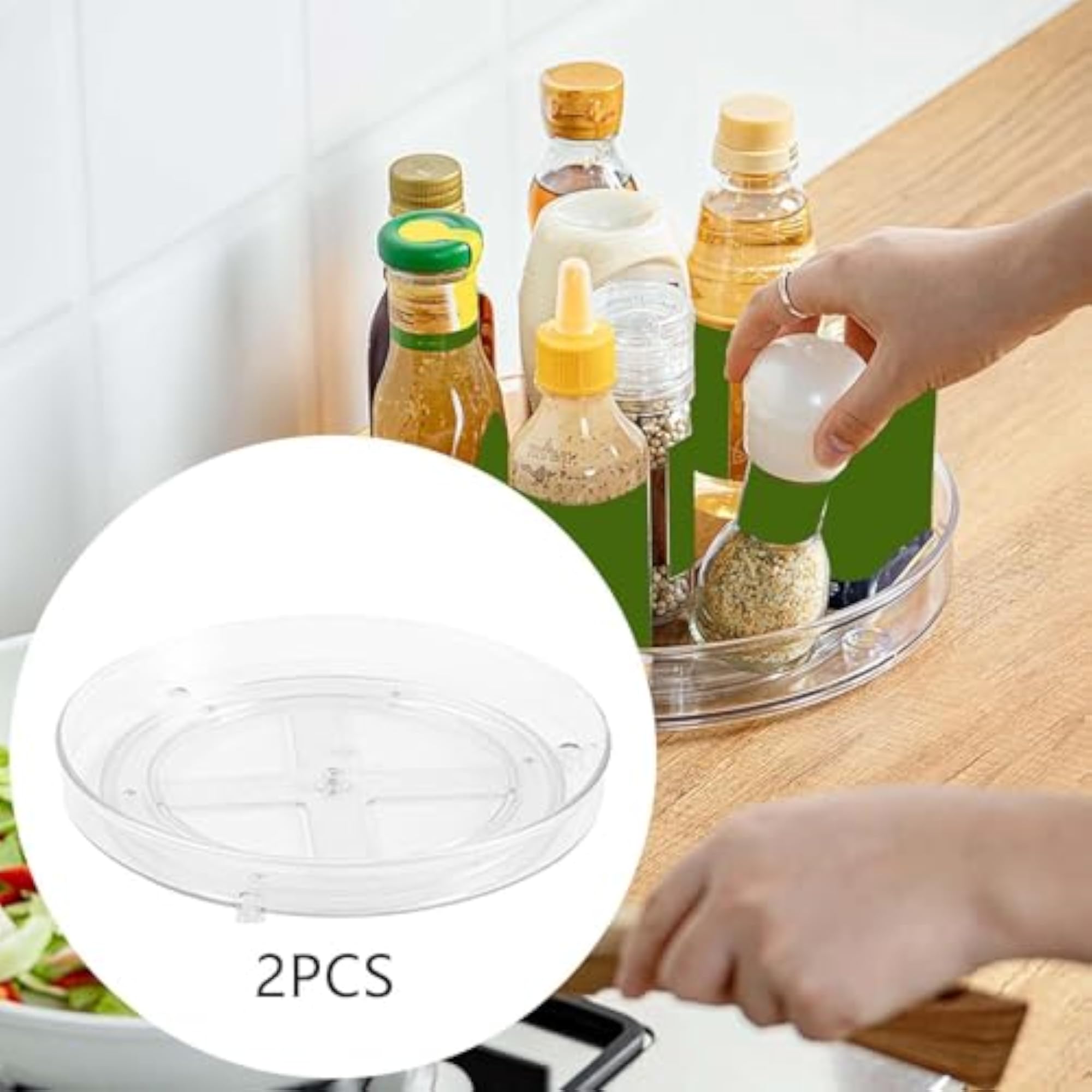 2 Pieces Rotating Turntable Organizer Spice Rack