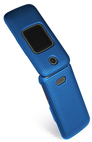Nakedcellphone Case For Alcatel Smartflip/Go Flip 3, [Cobalt Blue] Protective Snap-On Cover [Grid Texture] For Alcatel Go Flip 3, Alcatel Smartflip Phone (2019) 4052R/4052C/4052W #TOP2