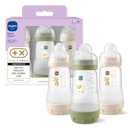 MAM Easy Start Anti-Colic Babyflasche 3x 260 ml, 0+ Monate, Gr...