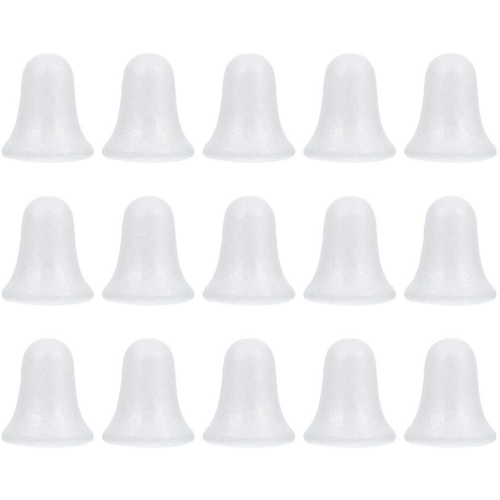 15Pcs Craft Foam Balls Christmas Bubble Bell Ring Foam Cones for DIY Crafts, Xmas Tree Hanging Decor, Wedding Holiday Accessory (White, 9cm)