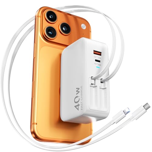 4 in 1 Retractable Wall Charger for iPhone 17 Retractable Phone Charger Wall Plug Travel Essentials Retractable Charger for iPhone 17 Pro Max/17 Pro/17 Air/16/15/14/13/12 Galaxy S26 Pixel 10 iPad