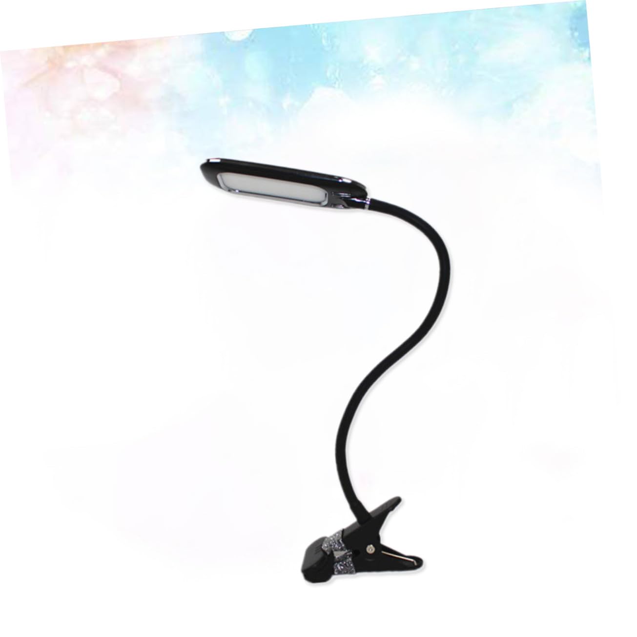 Hemobllo Luz Clip USB Lámpara de Lectura Lámpara de Clip Cuidado Ojos Portátil y Flexible Botón Pulsador para Cama Viajes Negra