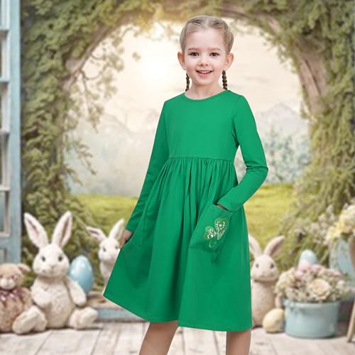 Sunny Fashion Girls Dress Casual Cotton Long Sleeve Dress Size 3-82