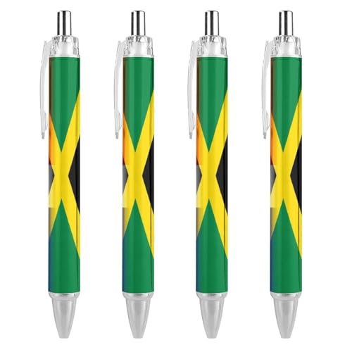 Bolígrafo retráctil para oficina con diseño de Croacia y Jamaica, trazo de 0,5 mm, 4 piezas