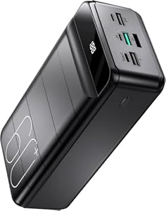 PDBEST Powerbank 60000mAh, 22, 5W PD USB-C Schnellladegerät, Externer Akku mit LED-Anzeige, 4 Ausgängen und 3 Eingängen, Power Bank kompatibel mit iPhone, Android, Tablets und mehr Schwarz