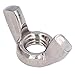 Wing Nut, Stainless Steel Nuts 50Pcs Standard Size DIN 315 for Automobiles for Industrial Equipments M10 (M6)