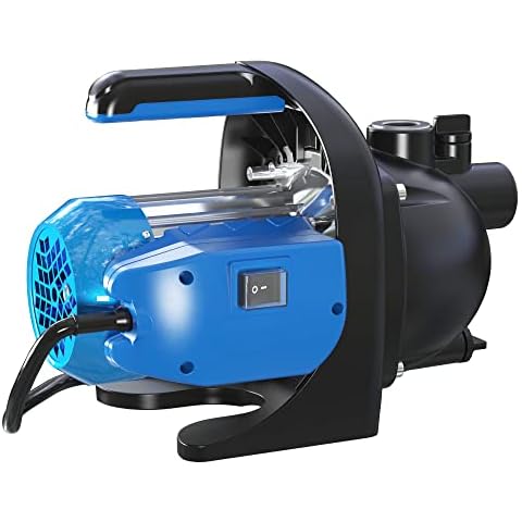 FOTING 1 HP Portable Shallow Well Pump, Garden Pump 865GPH, Jet Pump 130ft, Water Pressure Booster Pump for Home Water Transfer Lawn Sprinkler Garden Irrigation Cover
