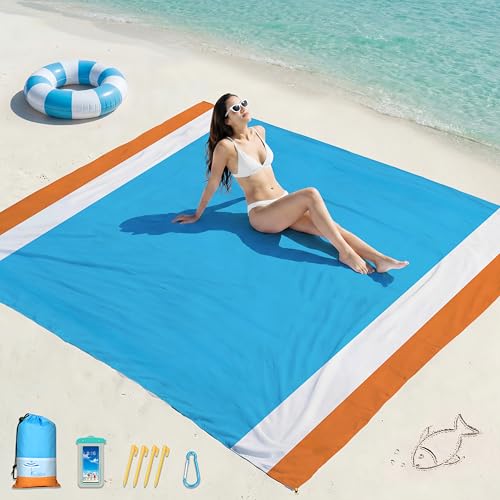 Beach Blanket Waterproof Sandproof 78''X81''/10'X9' Oversized Big Blanket