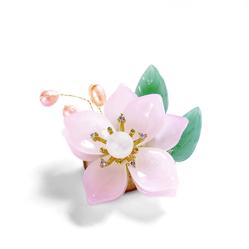 Handgefertigte Glasblumen-Brosche mit Süßwasserperlen, Broschen für Damen, Bankett, Kleidung, Schmuck