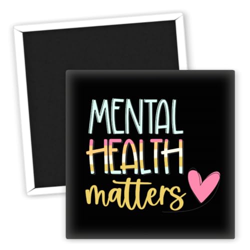 Mental Health Matters - Kühlschrankmagnet Spruch Geschenkidee - Positive Sprüche - Deko Magnete - Motivationsmagnet - Geschenk für Psychologen - Achtsamkeit Magnet - Lebensfreude Magnet