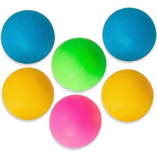 Bolas neon vibrantes – 3,8 cm (pacote com 6) – Qualidade premium e material durável | Ideal para jogos de festa e esportes