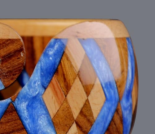 Image of Wooden Yarn Bowl for Knitting Yarn Bowl for Crocheting, Yarn Storage Bowl to Prevent Slipping, Wooden Yarn Holder, Best Gift for Crochet (#Design-6)