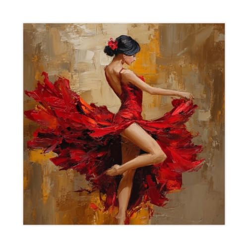 Toile danseuse rouge pour salon - Une touche artistique vibrante dans votre chambre