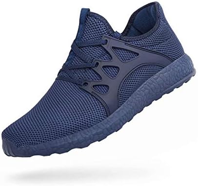 QANSI Mens Work Tennis Sneakers Non Slip Ultra Lightweight Breathable Athletic Sport Shoes Slip-On Running Gym Shoes Blue 12.5