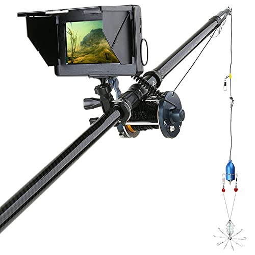 Equipamento de pesca 30M 1200TVL localizador de peixes câmera subaquática de pesca monitor de 5 pole