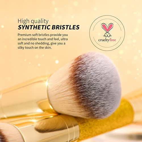 Ducare Makeup Brushes Double Ended Foundation Powder Brush Concealer Brush Perfect For Rounded Taperd Liquid, Cream, Powder,Blending, Buffing #TOP3