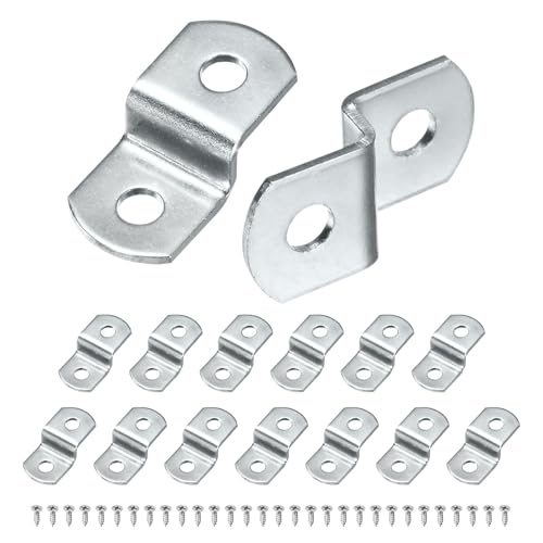 M METERXITY 15Pcs Offset Canvas Clips 1.03 x 0.52in with 30 Screws, Silver