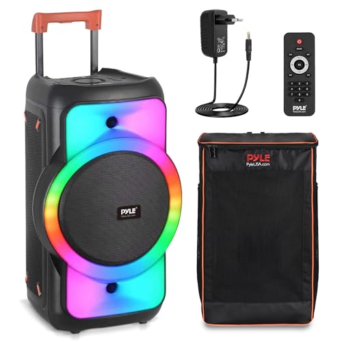 Pyle altavoz grande, Bluetooth, Portátil, Sistema True Wireless Stereo,Bolsa de transporte, Entradas para microfono, FM radio, USB y AUX