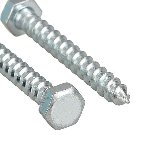 SENENQU 50pcs M8 x 60mm Coach Screws, Zinc Plated Hex Lag Bolts, Self-Tapping Wood Screws Coach Bolts for Wall Fixing Mounting - Image 4