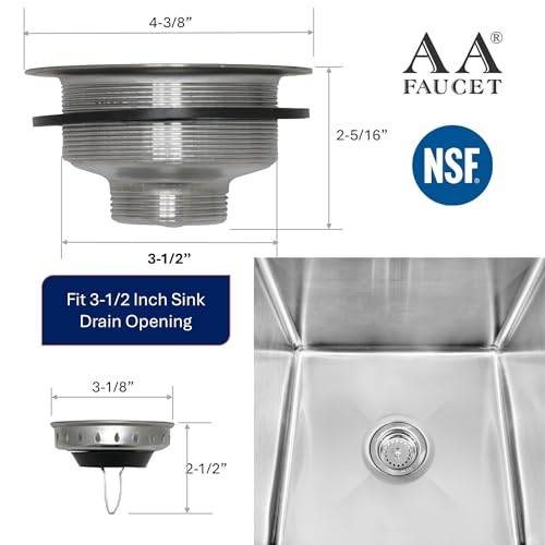 Colador para desagüe de fregadero 3-1/2" acero inoxidable miniatura 4
