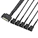 GELRHONR Kabel zasilający SATA do wentylatora chłodzącego, 15-pinowy SATA męski na 6x3-pinowy lub 4-pinowy komputer PC obudowa wentylator rozdzielacz kabel zasilający (1 do 5) - 3,5 stopy