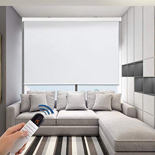 Grandekor Motorized Shades Motorized Blackout Shades Roller Shades Blackout Blinds for Smart Home and Office 31"(W) x 72"(H)ï¼Œ White