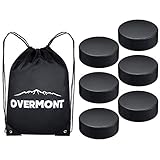 Overmont Ice Hockey Pucks Practice Hockey Pucks Sports Fan Hockey Pucks Ice Hockey Balls with Gym Drawstring Bag 6 PCS