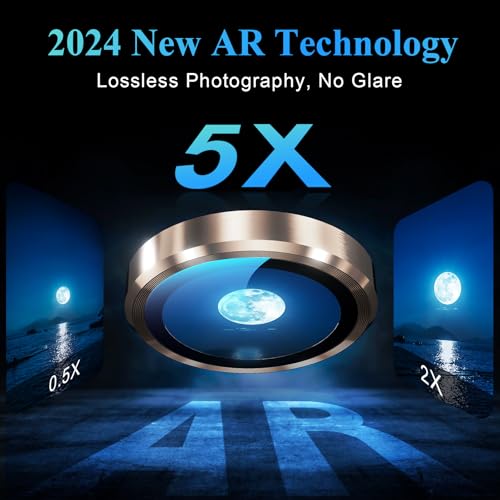 Image of YWXTW For iPhone 16 Pro /iPhone 16 Pro Max Camera Lens Protector, [1 Step Installation Tray] Tempered Glass Screen Protector Metal Custom Camera Cover Accessories Case Friendly