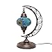 Asylove Turkish Moon Lamp, Mosaic Moroccan Table Lighting, Standing Turkish Lamp, Decor Home Floor Lighting Accessory, Total Dim. 7.5 x 11 x 18 inches (Coldflame)