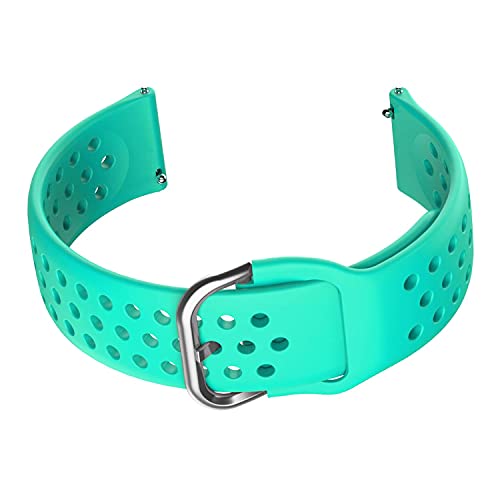 Image of ACM Watch Strap Silicone Belt 20mm Compatible with Garmin Venu Sq Smartwatch Breatheable Dot Band Turquoise