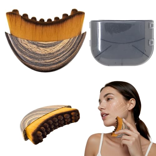 Brosse de Contour Lymphatique pour le Visage, Brosse Drainage Lymphatique avec Boîte, Brosses à Sec pour Visage, Sculpter Mâchoire, S'adapter à la Peau avec Précision