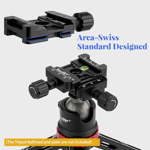 Haoge CP-39 Screw Knob Quick Release Clamp Adapter with Hand Strap Hole Bosses Boss Slot fit RRS Sunwayfoto Kirk Benro Arca Swiss Tripod or Monopod Head on Canon Nikon Sony Pentax Fujifilm Camera DSLR - Image 2